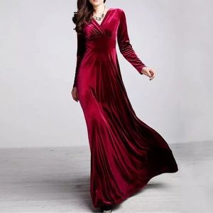 Red velvet medium sized dress new condition